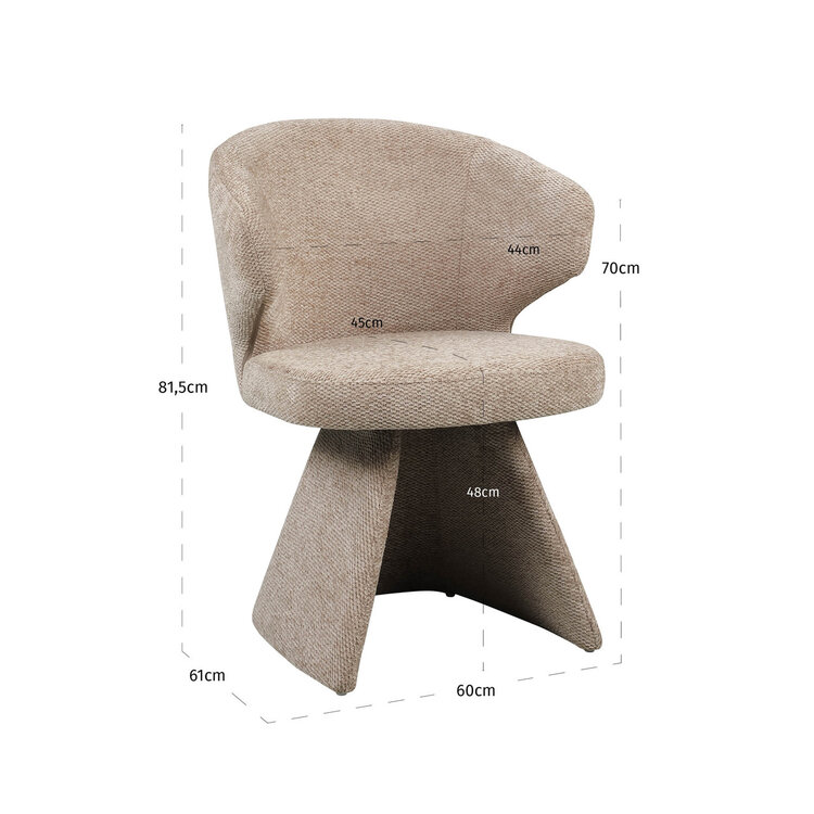 Richmond Interiors Eetkamerstoel Zenith mocca boldweave