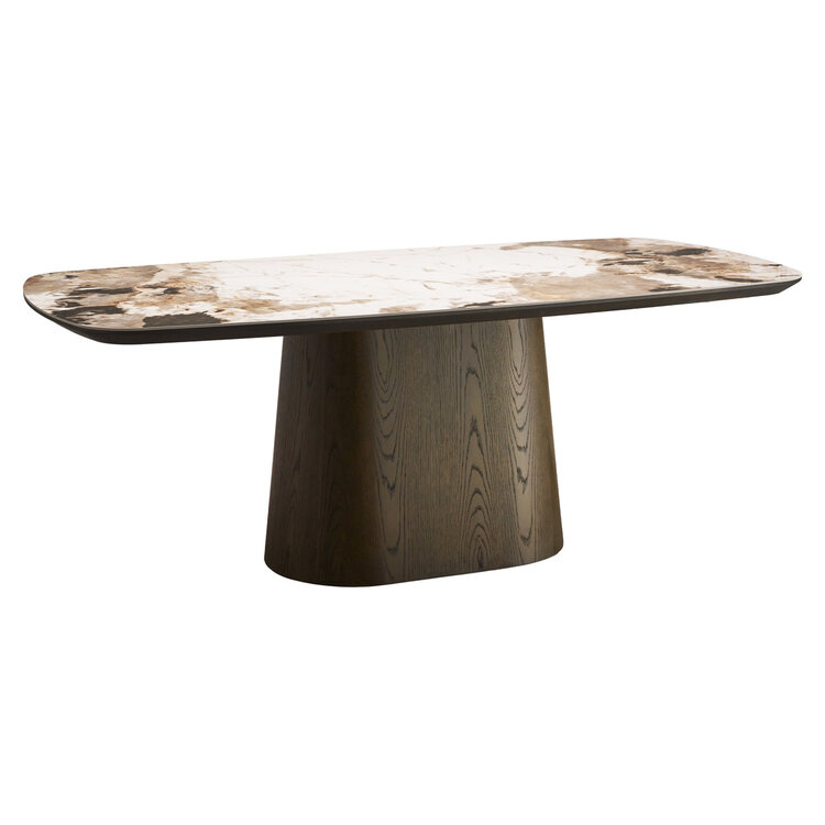 Richmond Interiors Eettafel Langford Brown Eiken Keramiek ovaal 200 cm