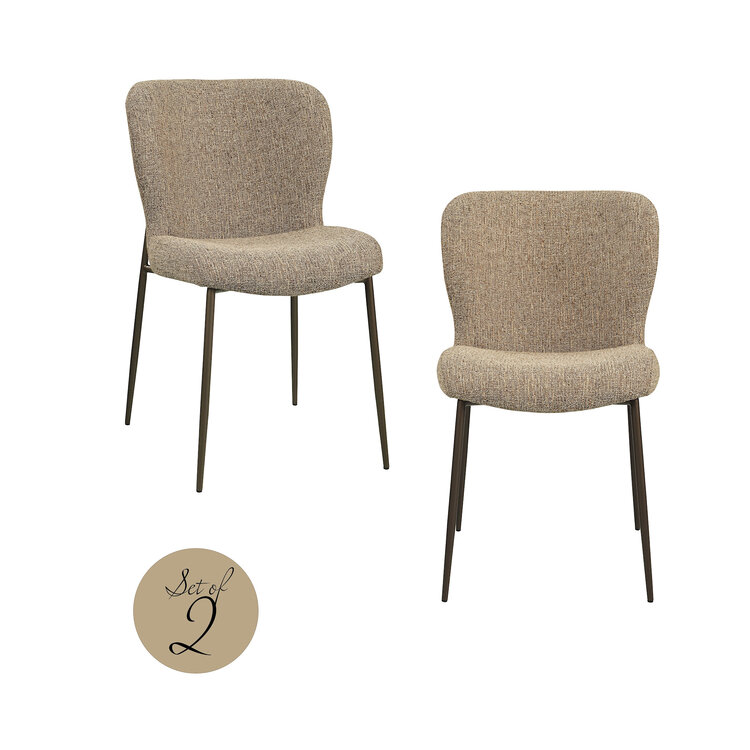 Richmond Interiors Eetkamerstoel Odarby brown tweed  Set van 2