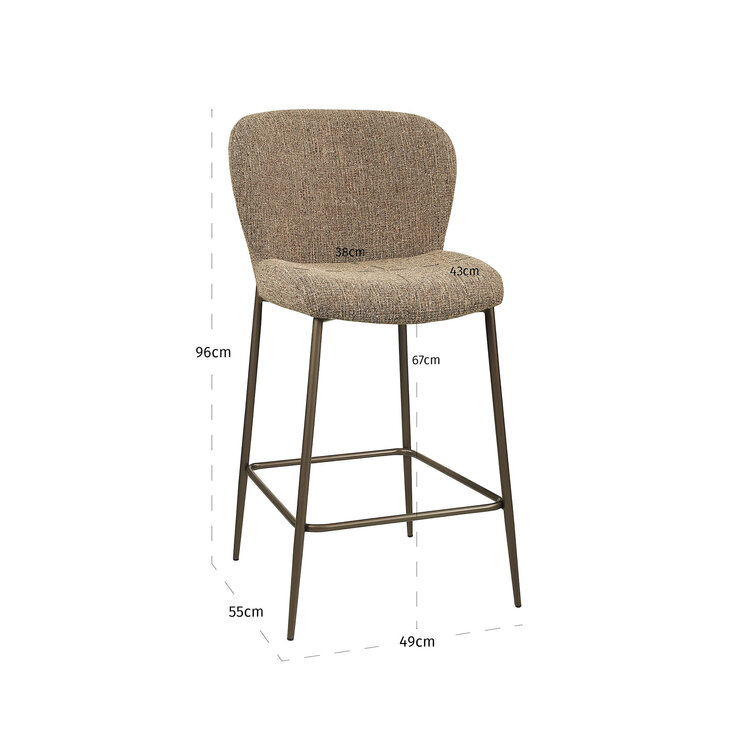 Richmond Interiors Counterstoel Odarby brown tweed