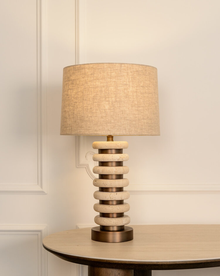 Richmond Interiors Tafellamp Blair Natural Travertine
