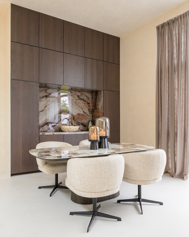 Richmond Interiors Eettafel Langford Brown Eiken Keramiek ovaal 200 cm