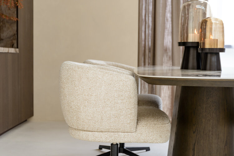 Richmond Interiors Eettafel Langford Brown Eiken Keramiek ovaal 200 cm