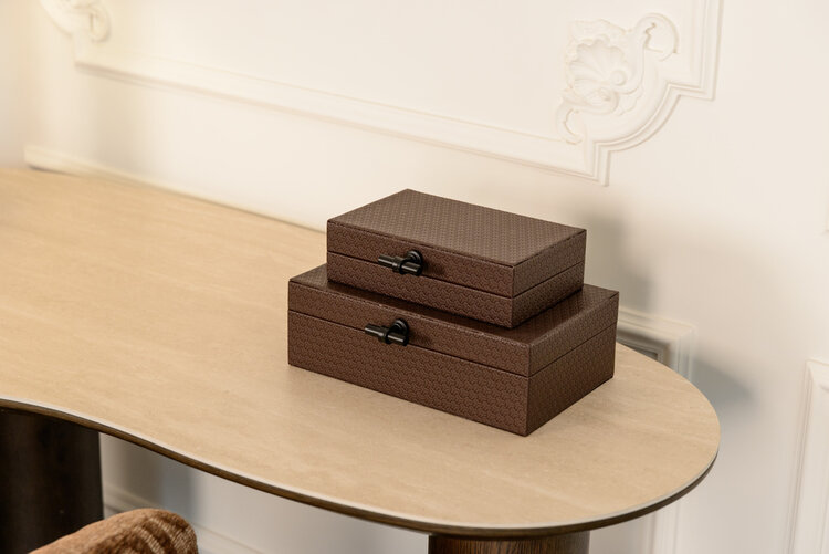 Richmond Interiors Opbergdoos Billie Dark Brown Klein
