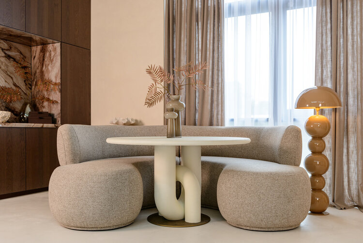 Richmond Interiors Vaas Lunor taupe glas klein