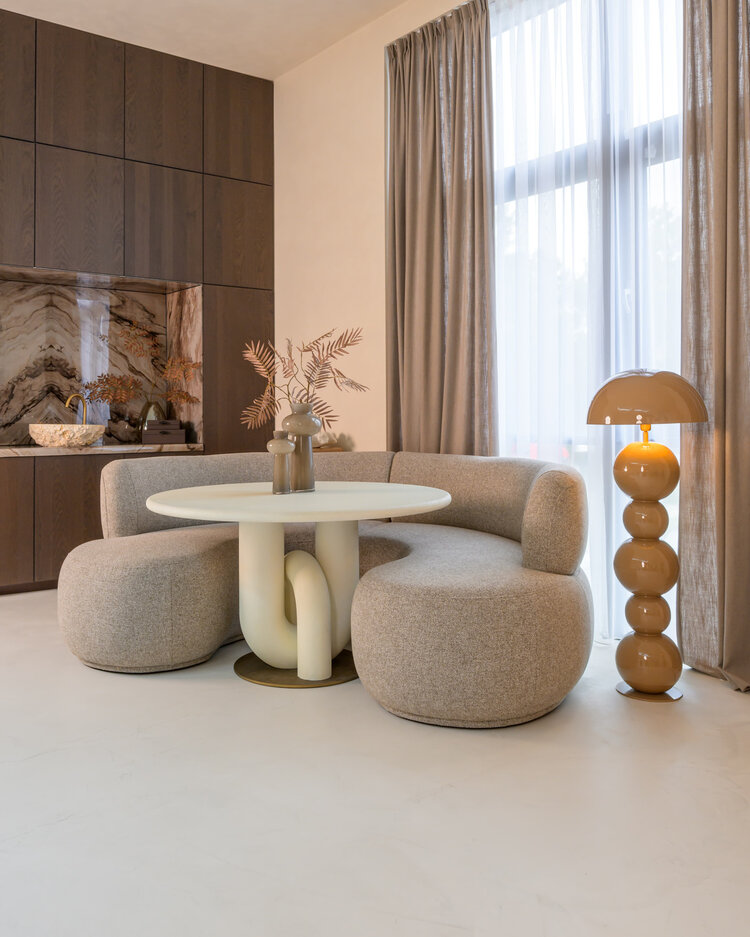 Richmond Interiors Vaas Lunor taupe glas groot