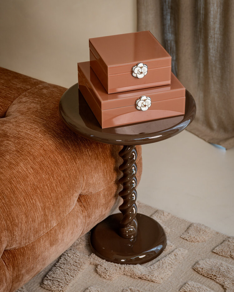 Richmond Interiors Opbergdoos Floral Brown Klein