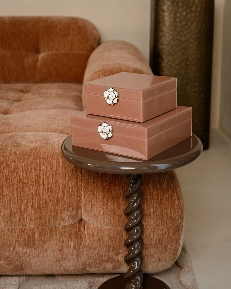 Richmond Interiors Opbergdoos Floral Brown Groot