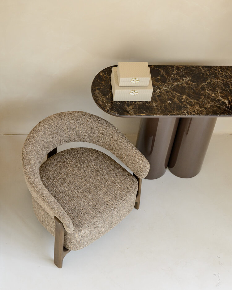 Richmond Interiors Console wandtafel Almundi chocolat brown keramiek bruin