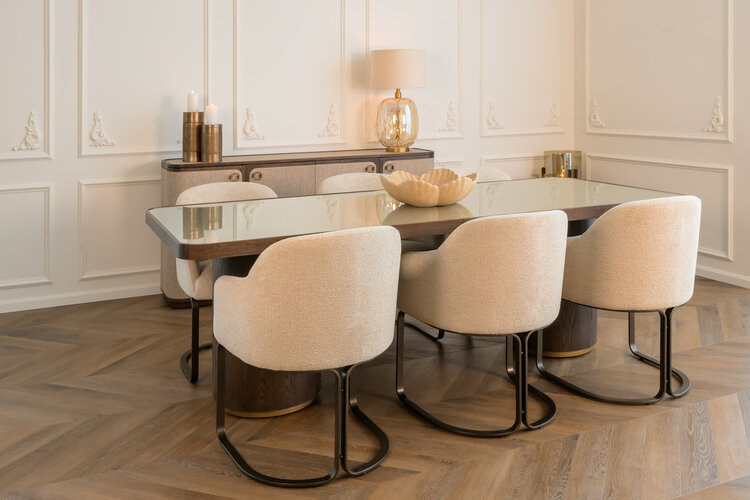 Richmond Interiors Eetkamerstoel Hadley natural boldweave fire retardant