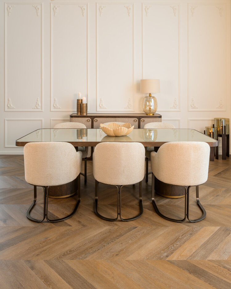 Richmond Interiors Eetkamerstoel Hadley natural boldweave fire retardant