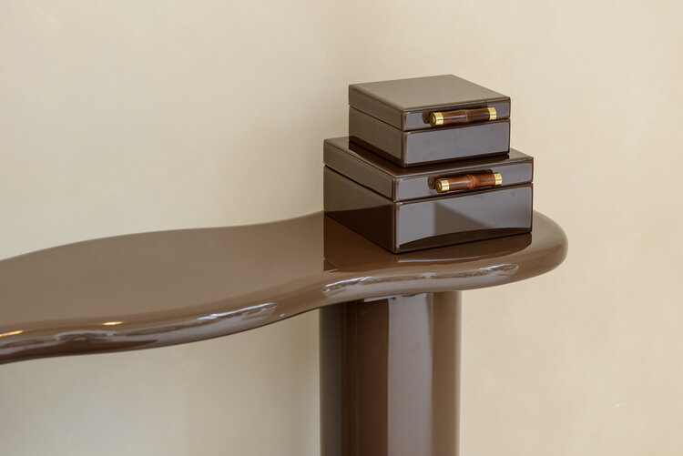 Richmond Interiors Opbergdoos Echo dark brown klein
