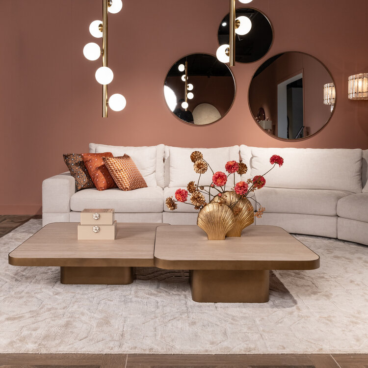 Richmond Interiors Salontafel Claridge beige cumulus 90x90 cm