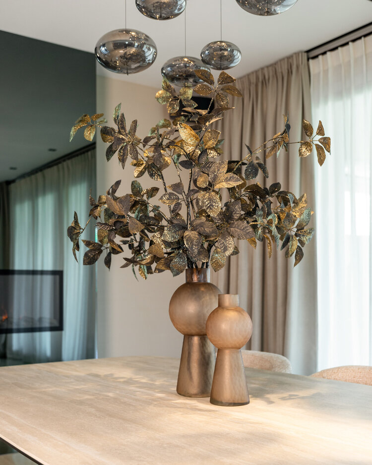 Richmond Interiors Vaas Ora Brown Glas Rond Bruin Groot