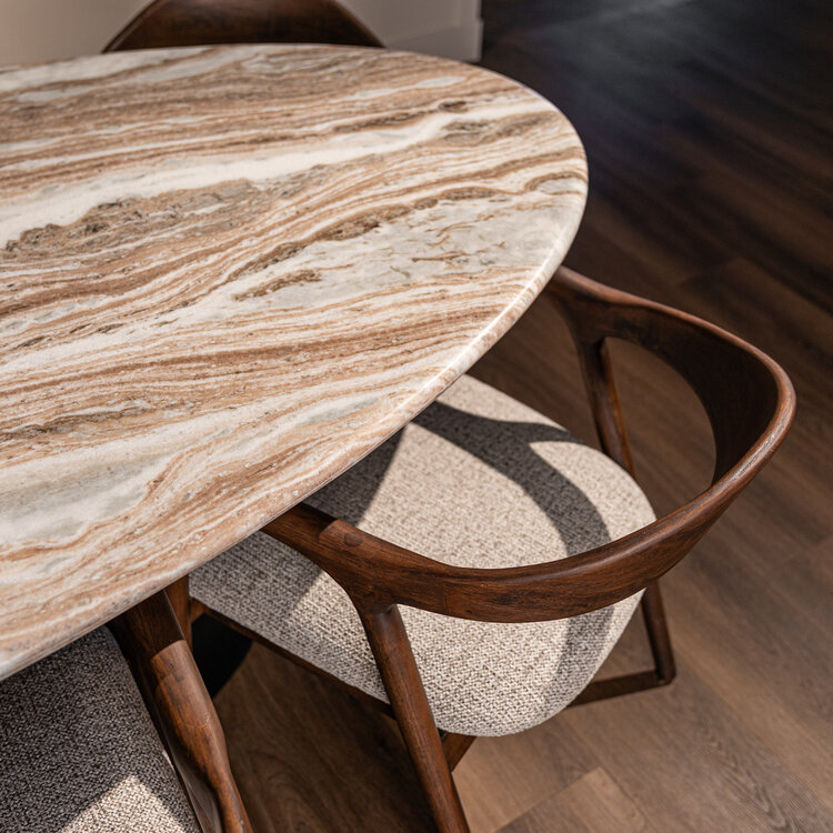 Richmond Interiors Eettafel Rashford Blush beige ovaal 200 cm