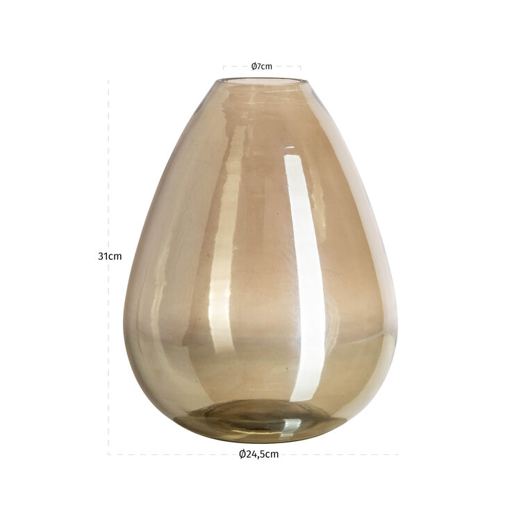 Richmond Interiors Vaas Noor Smoke Glas Rond