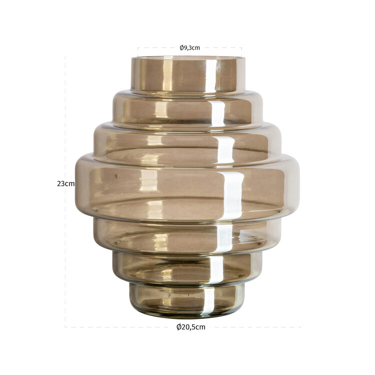 Richmond Interiors Vaas Liosa Smoke Glas Rond Klein