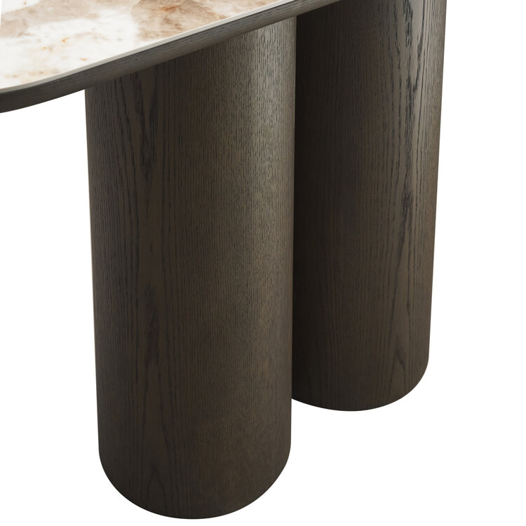Richmond Interiors Console wandtafel Langford Brown Eiken Keramiek ovaal