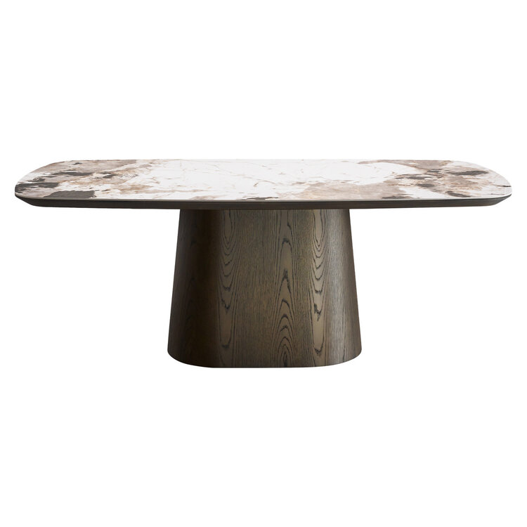 Richmond Interiors Eettafel Langford Brown Eiken Keramiek ovaal 200 cm