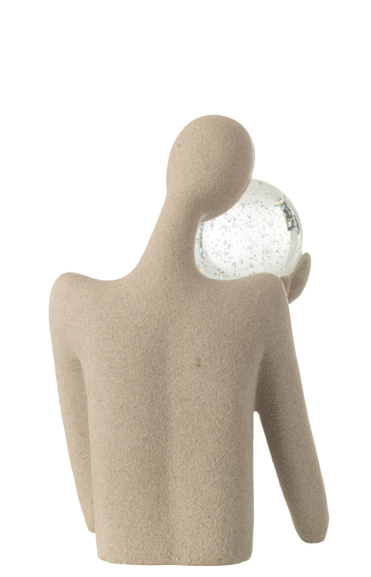 Decoratie Object Buste beige Bal kristalglas