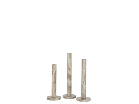 Kandelaar marmer beige Set van 3