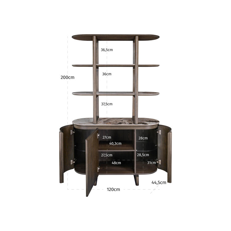 Richmond Interiors Wandkast Langford Brown Eiken Keramiek