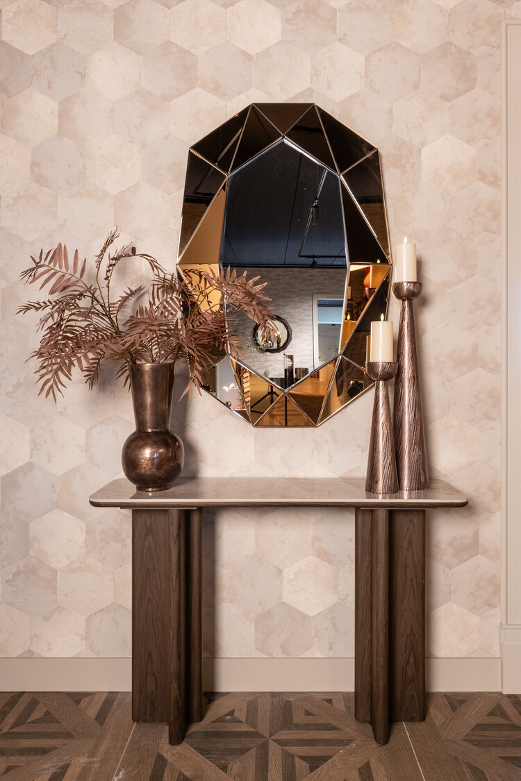 Richmond Interiors Console wandtafel Colson brown keramiek rechthoek