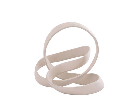 PTMD Collection Davean Beige organisch aluminium ornament Small