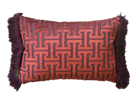 Brons interieur Sierkussen Maribu fringe met franjes 45x30 cm