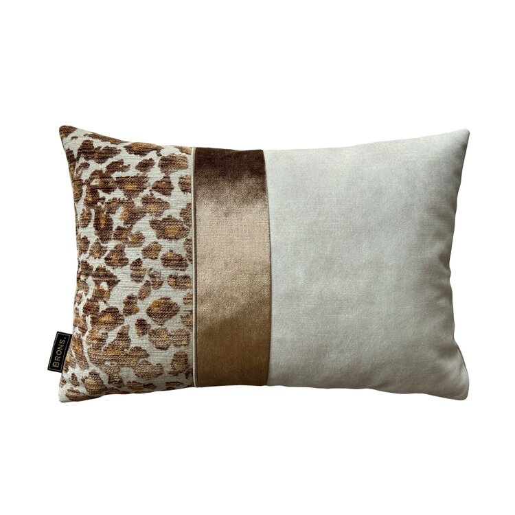 Brons interieur Sierkussen Faro oker strook 45x30 cm