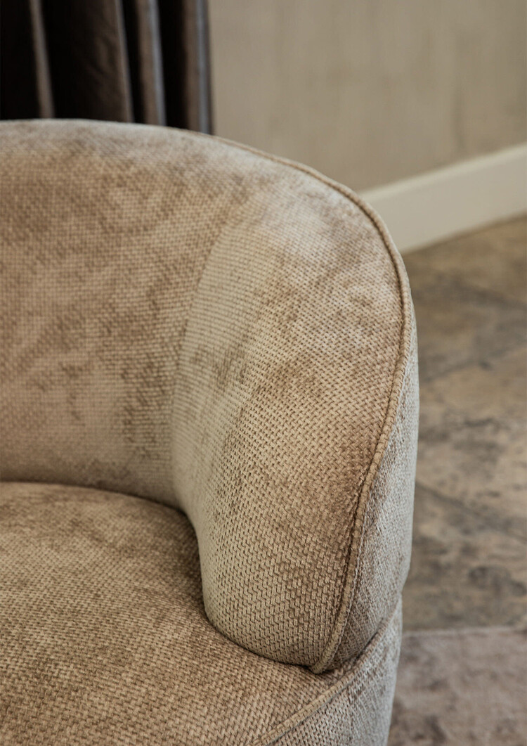 PTMD Collection Fauteuil Filou Beige draaibaar + Ebe bijzettafels