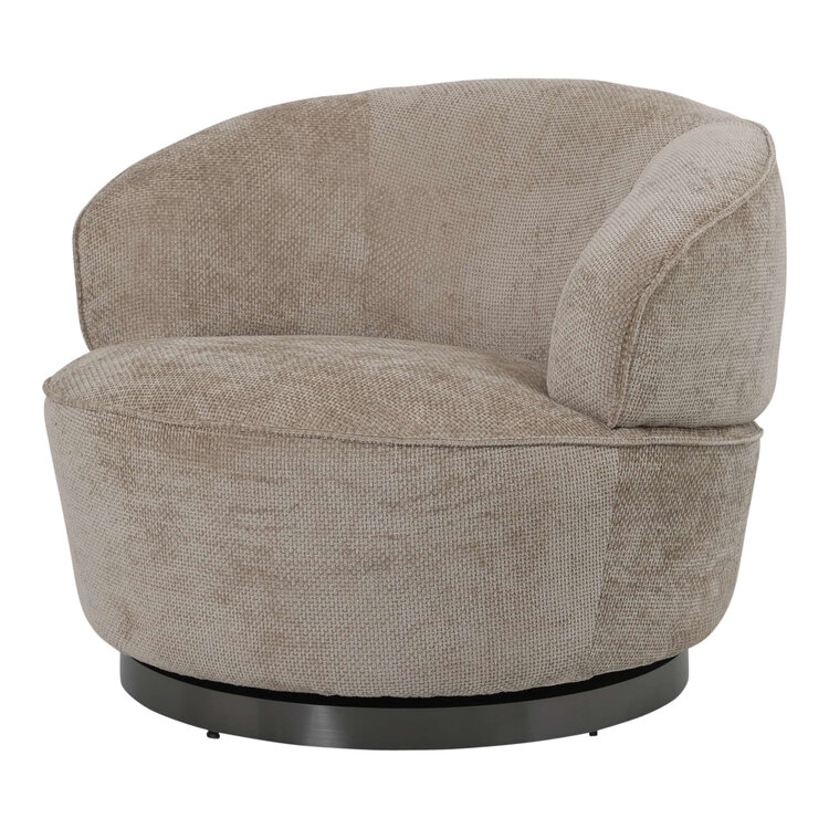 PTMD Collection Fauteuil Filou Beige draaibaar + Ebe bijzettafels