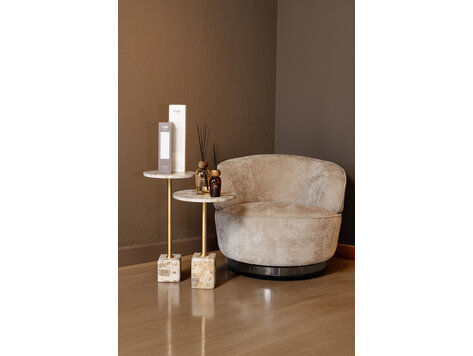 PTMD Collection Fauteuil Filou Beige draaibaar + Ebe bijzettafels