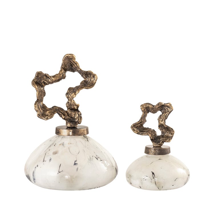 PTMD Collection Maryan Pearl decoratie object parel organisch glas aluminium L