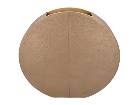 Chamada Platte ronde vaas Eva effen leer koper large