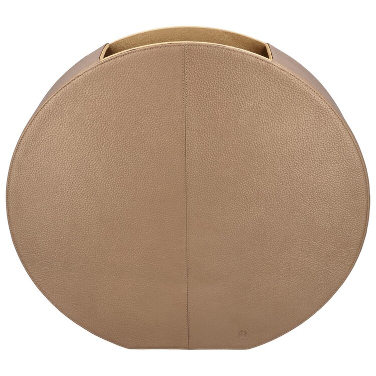 Chamada Platte ronde vaas Eva effen leer koper large