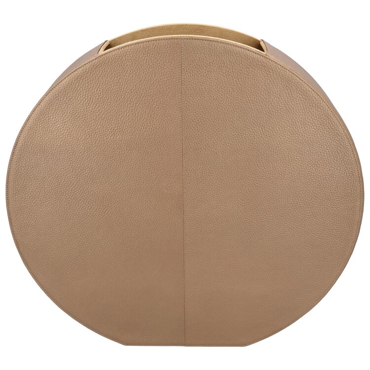 Chamada Platte ronde vaas Eva effen leer koper large