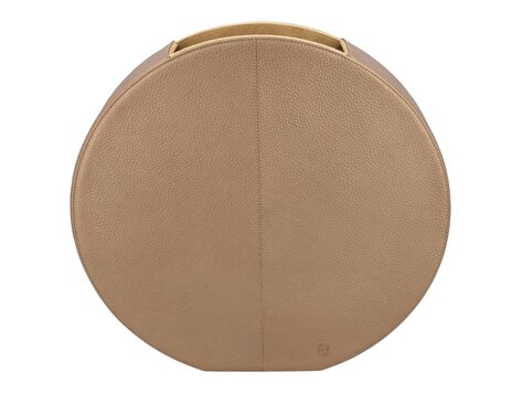 Chamada Platte ronde vaas Eva effen leer koper medium