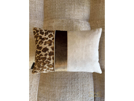 Brons interieur Sierkussen Faro oker strook 45x30 cm