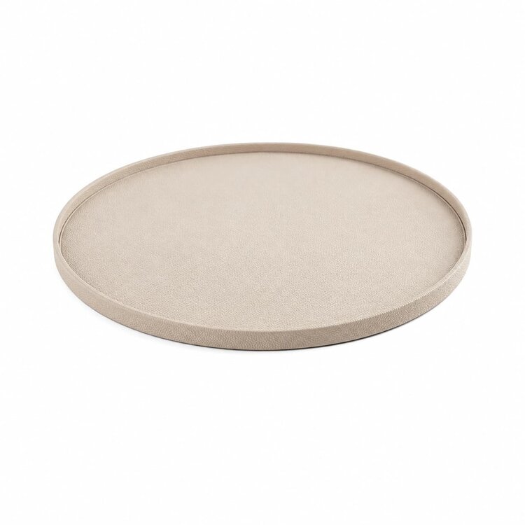 Bombyxx Bellagio Tray rond leder beige Ø60 cm
