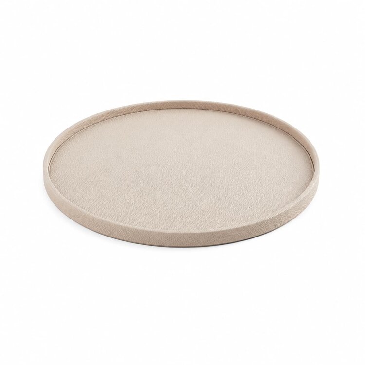 Bombyxx Bellagio Tray rond leder beige Ø50 cm