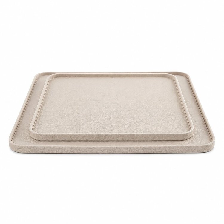 Bombyxx Bellagio Tray vierkant leder beige 50x50 cm