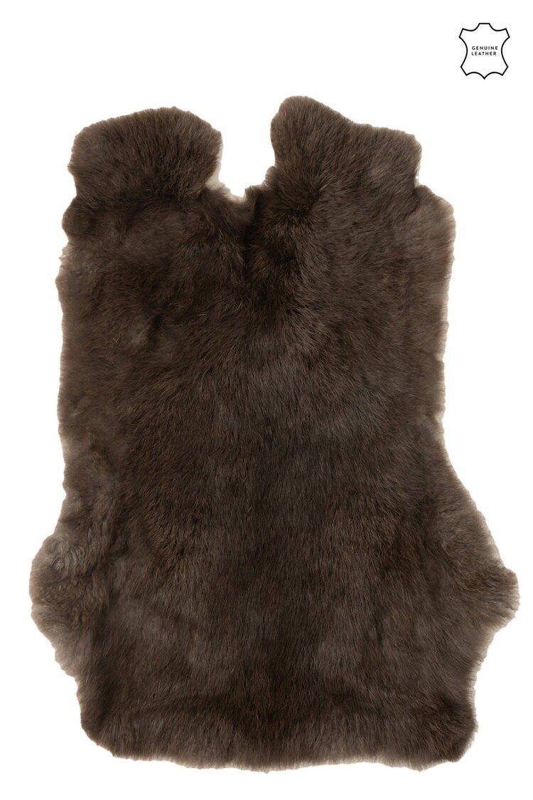 Konijnenvel vacht donkerbruin 45 cm