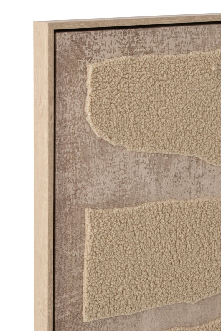Schilderij Wool beige linnen canvas 100x150 cm