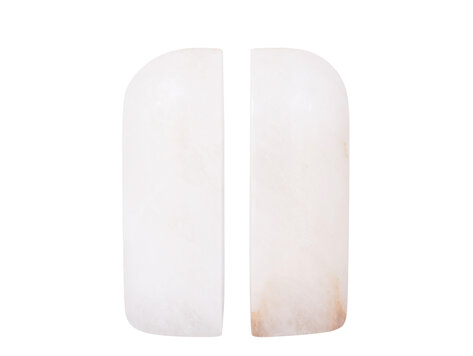 PTMD Collection Louva Natural alabaster boekenstandaard wit set van 2