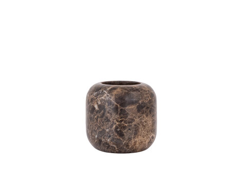 PTMD Collection Eris Dark Brown marble stompkaars kandelaar marmer S
