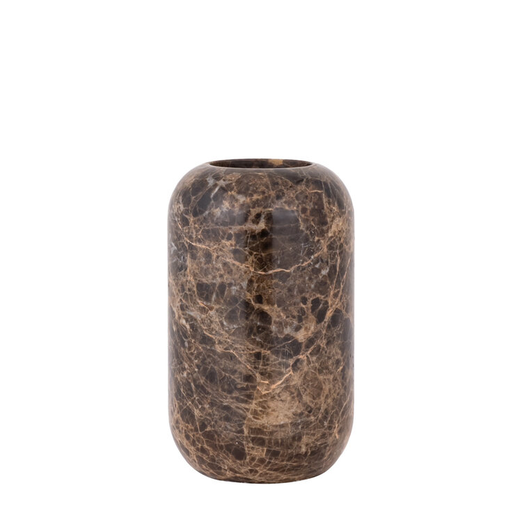 PTMD Collection Eris Dark Brown marble stompkaars kandelaar marmer M