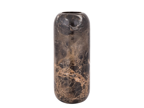PTMD Collection Eris Dark Brown marble stompkaars kandelaar marmer L