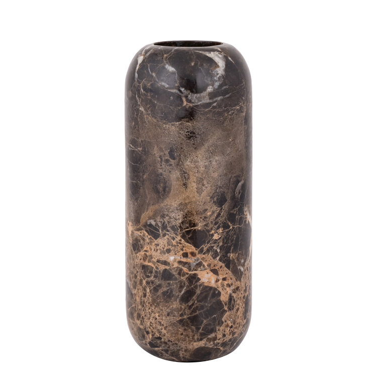 PTMD Collection Eris Dark Brown marble stompkaars kandelaar marmer L