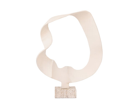 PTMD Collection Vae Beige casted alu round wave travertine base L